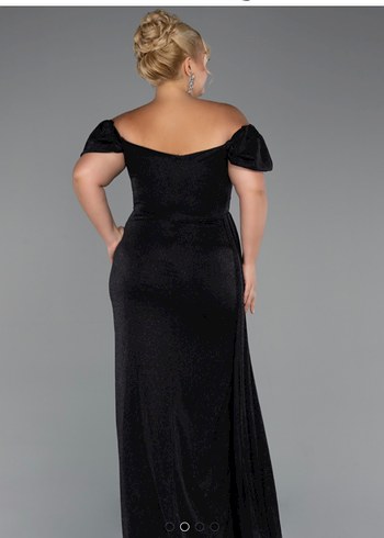 Uzun Siyah Drapeli Gece Elbisesi - Görsel 2