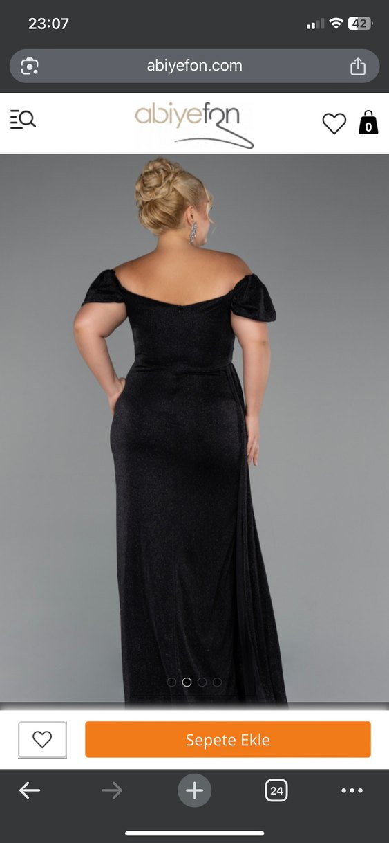 Uzun Siyah Drapeli Gece Elbisesi - Görsel 2