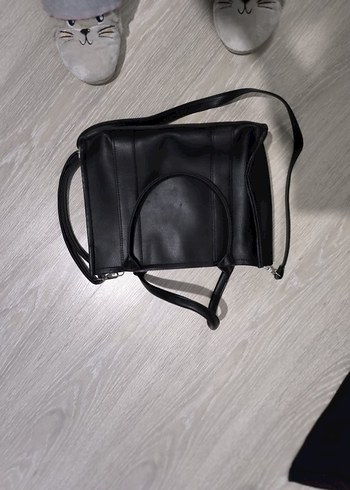 Siyah Deri Fermuarlı Kadın Çanta - Görsel 2