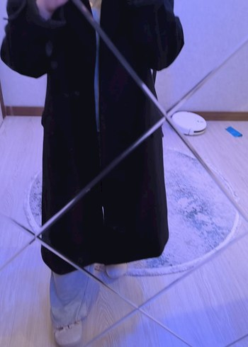 siyah kaban Kendi kumaşından düğmeler var hiç bir kusuru yok - Görsel 6