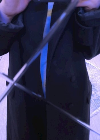 siyah kaban Kendi kumaşından düğmeler var hiç bir kusuru yok - Görsel 3