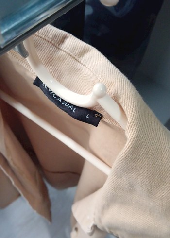 Bej Düğmeli Keten Midi Kadın Ceket - Görsel 2