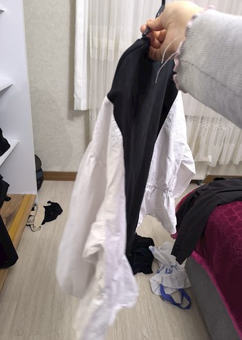 siyah beyaz renkte üst - Görsel 5