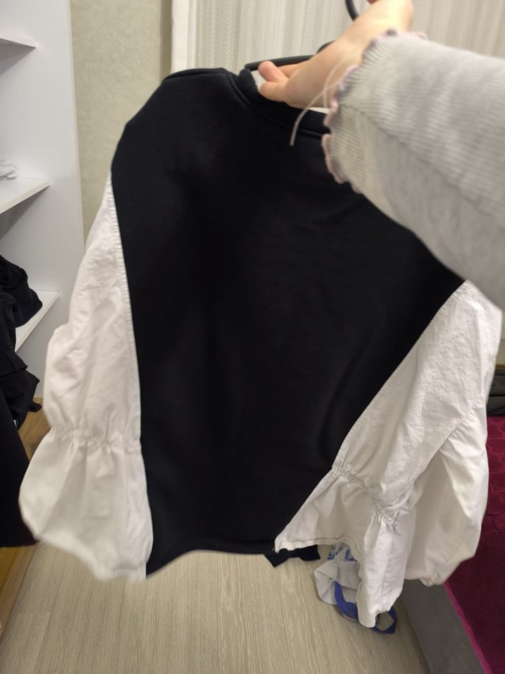 siyah beyaz renkte üst - Görsel 4