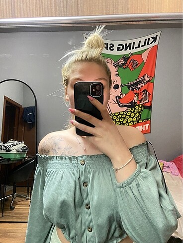 H&M omzu açık bluz