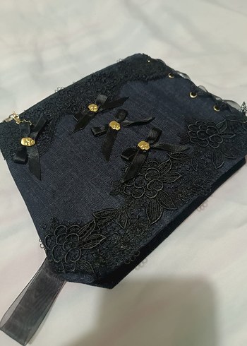  Beden lacivert Renk Gothic Makyaj Çantası Gothic Çanta