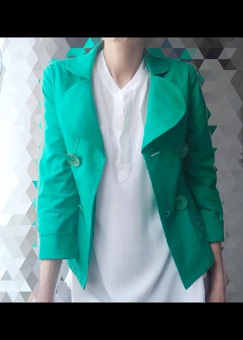 Düğmeli Yeşil Kadın Blazer Ceket