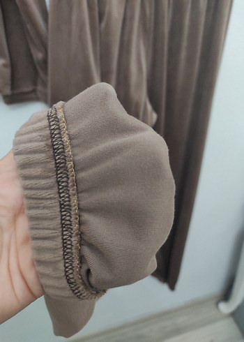 xxl Beden kahverengi Renk XXL beden kadife pijama takımı