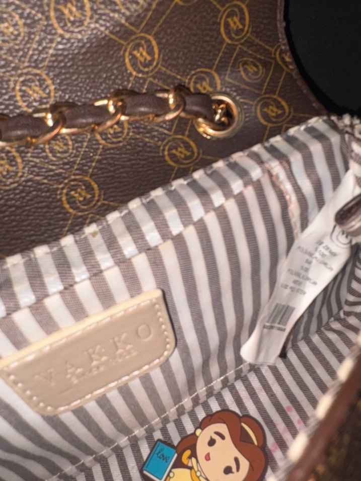 VAKKO Kahverengi Zincir Detaylı Yılan Desenli Deri Çanta - Görsel 3