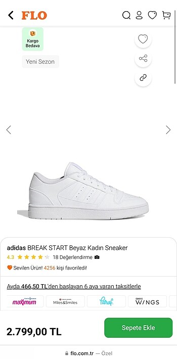 Adidas break start kadın spor ayakkabı