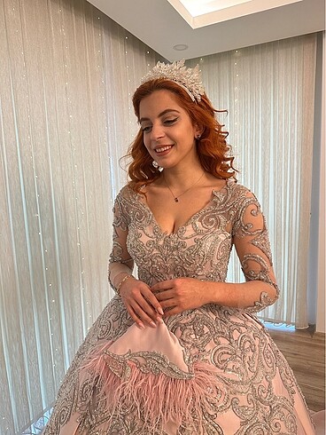 38 Beden çeşitli Renk Özel Dikim Prenses Elbise