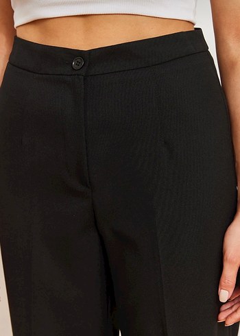 Siyah Kadın Palazzo Kumaş Pantolon - Görsel 4