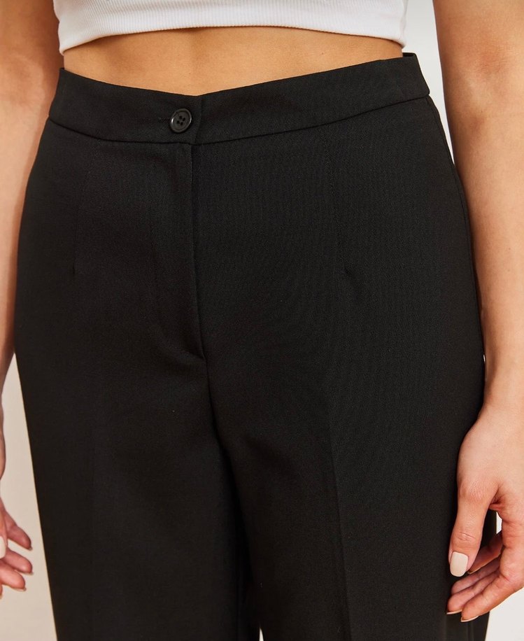 Siyah Kadın Palazzo Kumaş Pantolon - Görsel 4