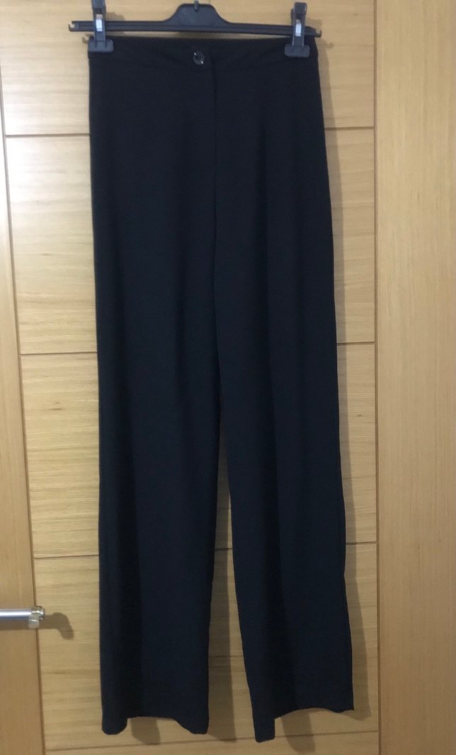 Siyah Kadın Palazzo Kumaş Pantolon - Görsel 5