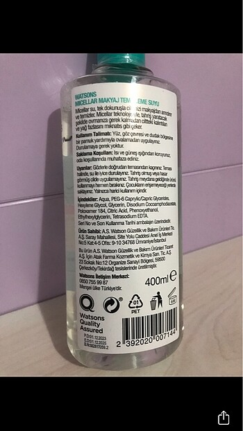 Watsons Micellar Makyaj Temizleme Suyu - Görsel 5