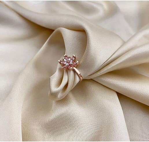 Sterling silver Lotus çiçeği yüzük