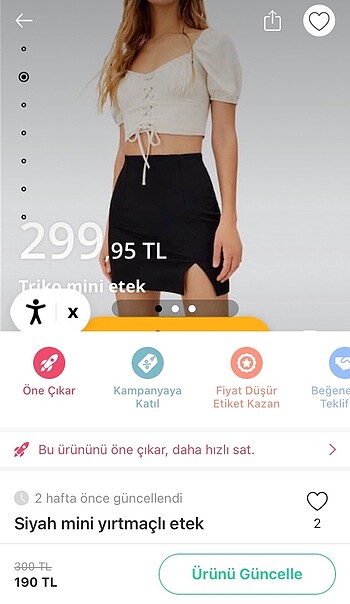 Yırtmaçlı mini etek