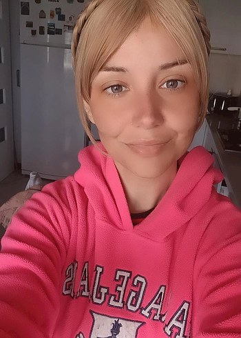 Örgülü altın saç kahkül peruk - Görsel 3