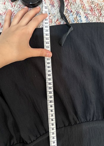 36 Beden Siyah Uzun Kollu Volanlı Siyah Elbise
