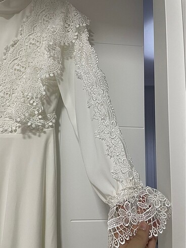 s Beden Beyaz güpürlü çekim mevlüt nikah elbisesi