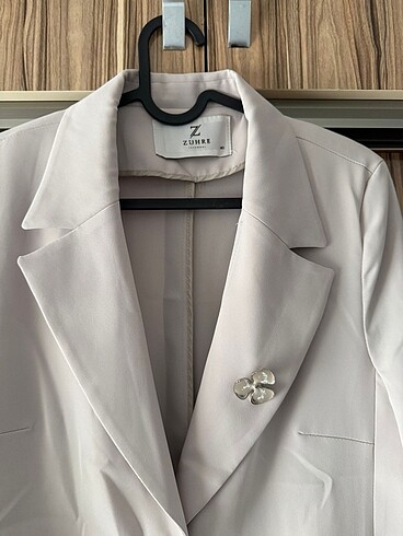 40 Beden gri Renk Gri uzun blazer ceket