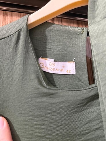 42 Beden Şafak giyim yeşil tesettür abiye elbise