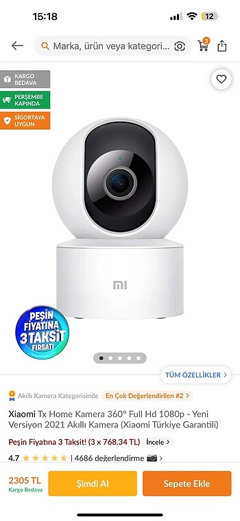 Xiaomi Tx home kamera bebek kamerası