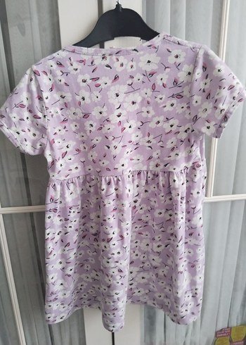 LC Waikiki Kız Çocuk Lila Desenli Kısa Kollu Elbise