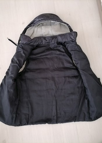 Gri Kapüşonlu Fermuarlı Erkek Yelek - Görsel 2