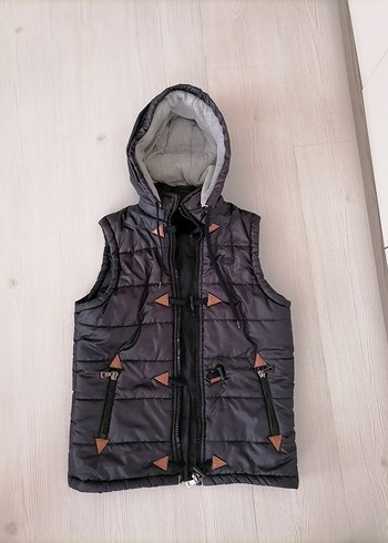 Gri Kapüşonlu Fermuarlı Erkek Yelek - Görsel 15