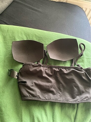 36 Beden siyah Renk Straples bikini üstü