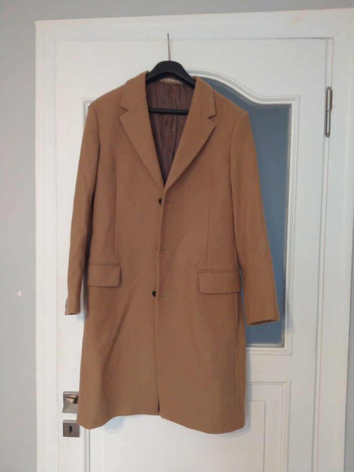 Bej Süet Erkek Midi Palto - Görsel 2