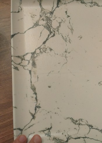 Gri Mermer Desenli Beyaz Tabak Seti - Görsel 3