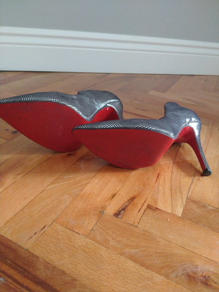 Gri Desenli Topuklu Kadın Stiletto - Görsel 4