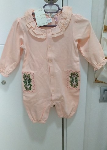 Pembe Nakışlı Bebek Kız Tulum