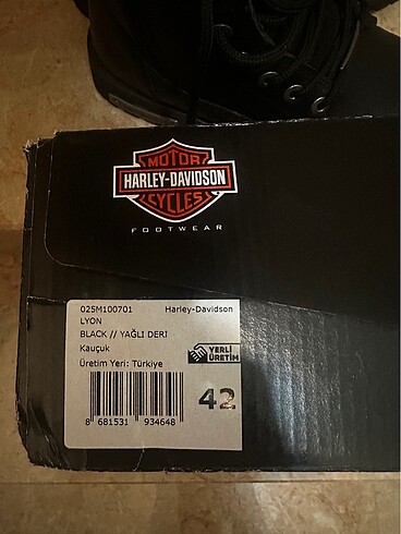 42 Beden siyah Renk Harley Davidson bot