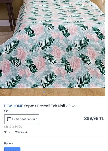 Lc Waikiki Home Lcw tek kişilik pike seti 