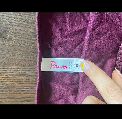 38 Beden bordo Renk Penti Nakışlı Bohem Bikini Takımı