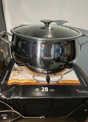 Beden gri Renk 28cm Çelik Tencere