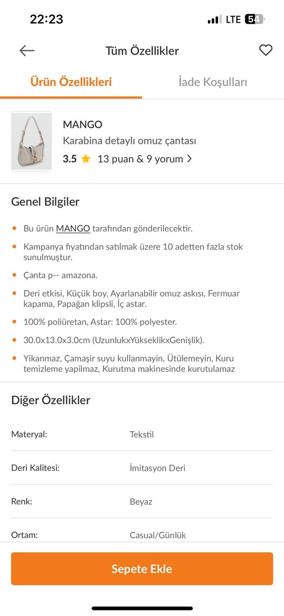 MANGO Gri Deri Karabina Detaylı Omuz Çantası - Görsel 4