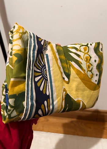 İmannoor Hafif Haki Drapeli Kadın Şal - Görsel 5