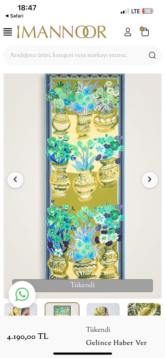 İmannoor Hafif Haki Drapeli Kadın Şal - Görsel 2