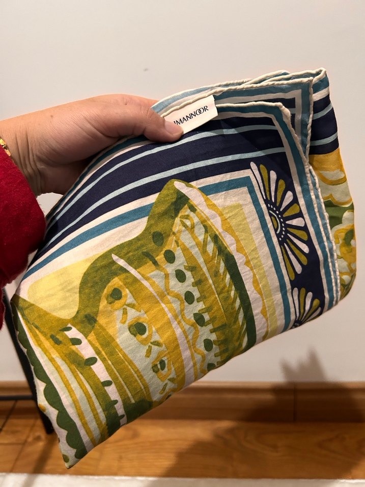 İmannoor Hafif Haki Drapeli Kadın Şal - Görsel 3