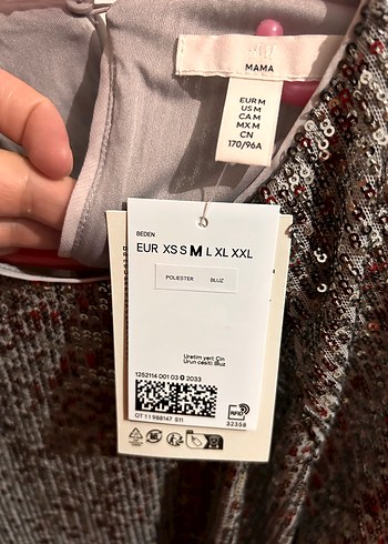 H&m Gri Piliseli Uzun Kollu Mini Bluz - Görsel 4