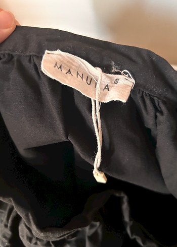 Manuka Drapeli Siyah Geniş Etek - Görsel 2