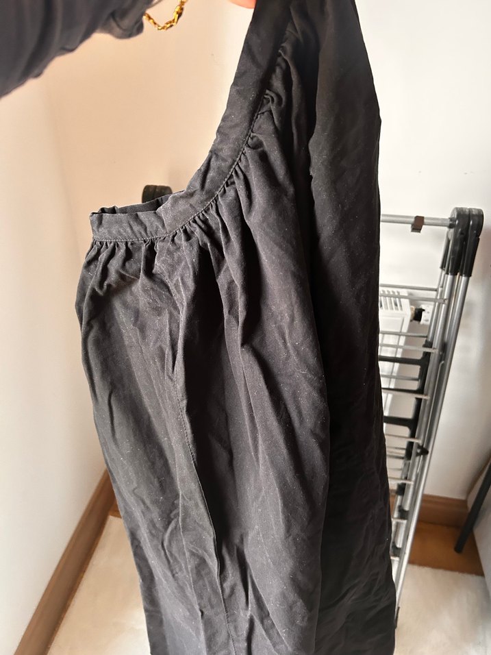 Manuka Drapeli Siyah Geniş Etek - Görsel 3