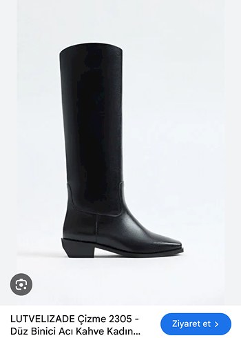 Kadın Siyah Düz Binici Çizme - Görsel 2