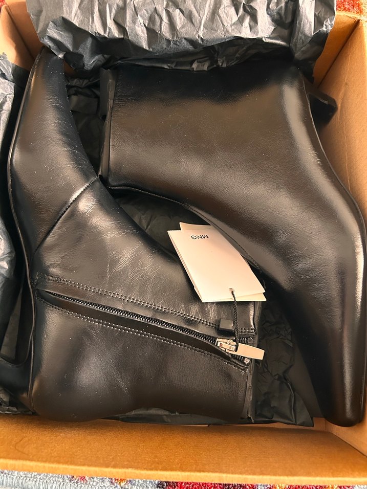 Siyah Kitten Topuklu Deri Kadın Çizme - Görsel 3