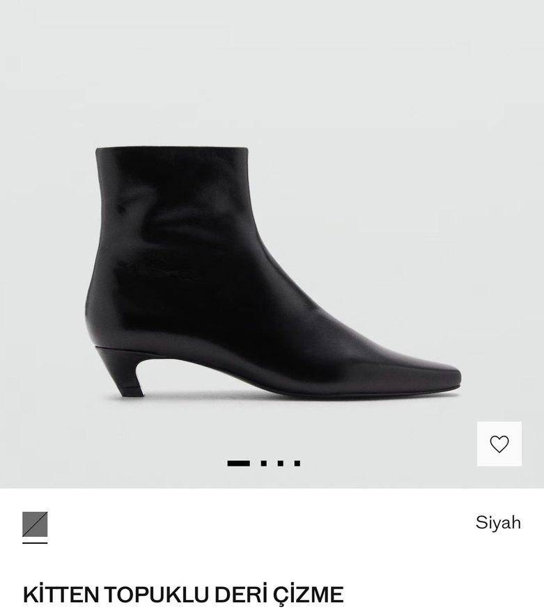 Siyah Kitten Topuklu Deri Kadın Çizme - Görsel 2