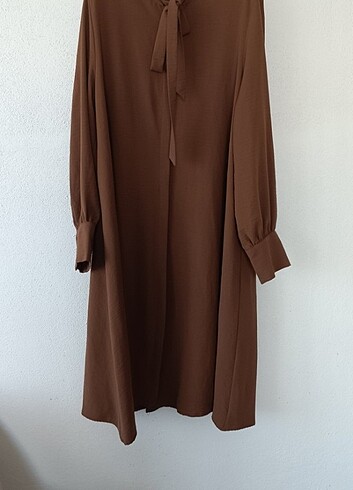 Kahverengi ayrobin kumaş tunik.